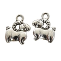 Double-sided antique silver Aries zodiac alloy charms for DIY jewelry making - Aries Style (A4-291-Antique Silver) / 14mm x 12mm