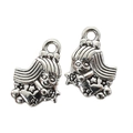 Antique silver double-sided zodiac girl pendant for DIY necklaces and bracelets charms - Virgo Style (A4-292-Antique Silver)