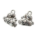 Antique silver zodiac rabbit charm with star pattern for DIY jewelry making - Cancer Style (A4-293-Antique Silver)