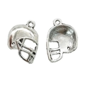 Vintage silver alloy American football helmet pendant for DIY sports jewelry and keychains - A4-365-antique Silver/20*14mm/1.38g