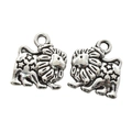 Antique silver Leo zodiac charm made of alloy with star pattern for DIY jewelry - Leo Style (A4-295-Antique Silver)