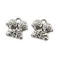 DIY Gemini zodiac charms in antique silver finish for handmade necklaces and bracelets - Gemini Style (A4-296-Antique Silver)