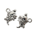 Antique silver pig-shaped charms with star relief for DIY necklace and bracelet crafting - Taurus Style (A4-297-Antique Silver)