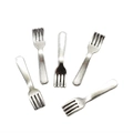 Miniatur Vintage Silberlegierung Gabeln mit geprägten Griffen für DIY Bastelarbeiten - Gabel - Antiksilber (A4-436)