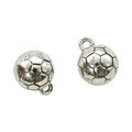 Vintage silver football sports pendant charms with textured finish for DIY jewelry - A4-370-antique Silver/14*11mm/4.28g
