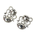 Vintage silver alloy star pattern pendants for DIY necklace and bracelet crafting - Aquarius Style (A4-298-Antique Silver)