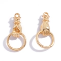 Golden vintage hand holding ring charm pendant for DIY necklace and earring making - KC Gold