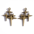 Retro bronze starburst alloy pendants with multiple four-pointed stars for DIY jewelry - Antique Bronze