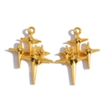 Polished golden multi-layered star pendants for DIY jewelry making and necklace crafts - Imitation Gold