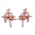 DIY rose gold starburst charms with metal finish for necklace and earring jewelry making - Rose Gold