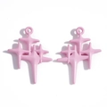DIY pink star-shaped alloy pendant charms with polished finish for jewelry making - Pink - Electrophoretic