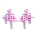 Pair of light pink multi-layered star pendants for DIY jewelry and earrings making - Rose Red - Electrophoretic