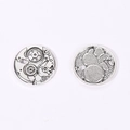 25mm vintage steampunk clock gear pendants in antique silver finish with double-sided detail - Antique Silver / 25*25mm / 3.34g