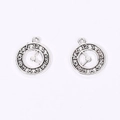 Pendaglio ingranaggio orologio bifacciale argento vintage con numeri per collane DIY - Argento Antico