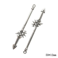 Vintage silver alloy spear charms 59x12mm for punk style DIY jewelry making - A4-311-antique Silver/59*12mm/2.1g