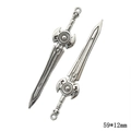 Vintage silver alloy sword charms for DIY jewelry making, size 59x12mm set of two - A4-312-antique Silver/59*12mm/2.61g