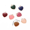 Macro view of colorful glitter heart pendants in alloy for DIY jewelry 1.4cm x 1.6cm - Random Mixed Heart Colors
