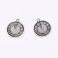 DIY antique silver clock gear pendants with Roman numerals for punk style jewelry - Antique Silver / 21*18mm / 1.8g