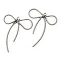 Paar retro legering strikbedeltjes met spiraaltextuur voor DIY-kettingen en armbanden maken - Spiraaltextuur Strik Stijl (Alleen hanger (zonder ketting)) (A4-374) / 44*36mm / Antiek Zilver