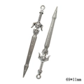 Vintage silver sword pendants 69x11mm for DIY jewelry making accessories - A4-315-antique Silver/69*11mm/3.16g