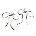 Vintage zilveren strik hangers van legering voor DIY kettingen en armbanden maken - Retro Distressed Strik Stijl (Alleen hanger (zonder ketting)) (A4-426) / 42*46mm / Antiek Zilver