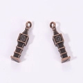 Vintage bronze alloy Big Ben clock tower charms for DIY punk style necklace pendants - Antique Red Copper Color / 26*5mm / 2.14g