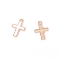 Detailed front and back view of white enamel cross pendants for DIY jewelry making - Cross White (A4-494)