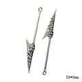 Pair of vintage silver alloy sci-fi spearhead charms for DIY jewelry 59x9mm size - A4-321-antique Silver/59*9mm/1.97g