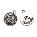 Vintage silver Scorpio constellation alloy charm for DIY necklace and bracelet crafting - Scorpio Style (8) / 1 Piece (15x12mm) / Antique Silver