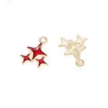 Star-shaped enamel jewelry pendants in red and gold finish for DIY jewelry crafting - Red / 18*14mm / 0.58g