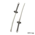 Vintage silver alloy Katana sword charms for DIY jewelry making 69x11mm set - A4-325-antique Silver/69*11mm/2.47g