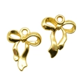 Paar gouden strikhangers van gepolijste legering voor DIY sieraden maken hobby - Helder Goud Strik Stijl (Alleen hanger (zonder ketting)) (A4-432)