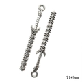 Pair of antique silver sword pendants, 71x9mm DIY vintage alloy charms with wrap details - A4-327-antique Silver/71*9mm/3.56g