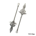 Vintage silver alloy sword charms for DIY jewelry 70x19mm decorative pendants set - A4-328-antique Silver/70*19mm/3.24g