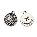 Vintage silver Sagittarius zodiac coin pendant for DIY jewelry necklace and bracelet - Sagittarius Style (9) / 1 Piece (15x12mm) / Antique Silver