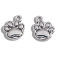 Coppia di ciondoli in lega a forma di zampa per collane e bracciali fai-da-te - 11*10mm / Argento Antico