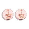 10mm round alloy charm with I Love You engraving in rose gold finish for DIY jewelry - Rose Gold / 10*10mm / 0.53g