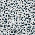 Bulk flat round resin Evil Eye beads in white and blue for DIY jewelry making and bracelets - 1mm Hole / 6mm Wide / White