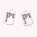 Antique silver military ID tags for DIY jewelry making with engraved data fields - Antique Silver
