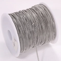 Vue détaillée de la chaîne à maillons gourmette en acier inoxydable 304 pour bijoux DIY - Ultra Fin (0.3mm) / Acier