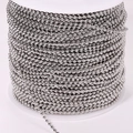Silver 304 stainless steel ball bead chain roll for DIY jewelry and accessory making - Fine Style / Steel