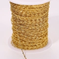 Detailed macro view of 304 stainless steel gold lip chain on roll for DIY jewelry making - 18K Gold