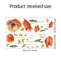 Detailansicht Wandsticker-Set mit zwei 30x90cm Blättern, orangefarbenen Mohnblumen und Schmetterlingen - 30x90cmx2 Blätter