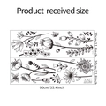 Detail showing two sheets of 30x90cm black and white sketch flower and butterfly wall stickers - Black Sketch Floral Style (FX-C440)