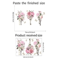 Schema dettagliato dimensioni per adesivo murale fiori rosa e chiavi vintage 76x40cm - 40*60CM/FX-E216