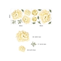 Dimensioni dettagliate degli adesivi murali peonia gialla con fiori e foglie acquerello - Stile Peonia Gialla Acquerello (FX-E221)