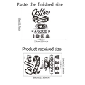 Vinilo de pared Coffee Is Always a Good Idea con diseño de taza y medidas - 35x60cm (FX-E213)