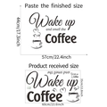 Detailed dimensions of the Coffee wall sticker showing both layout and final applied size - 35x60cm