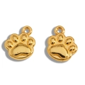 Ciondoli a forma di zampa in lega dorata lucida per collane e bracciali fai-da-te - 11*10mm / Imitazione Oro