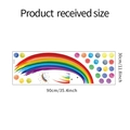 Detailed sheet layout of rainbow and dot wall stickers measuring 30x90cm for kids room - 30*90CM (FX-D420)